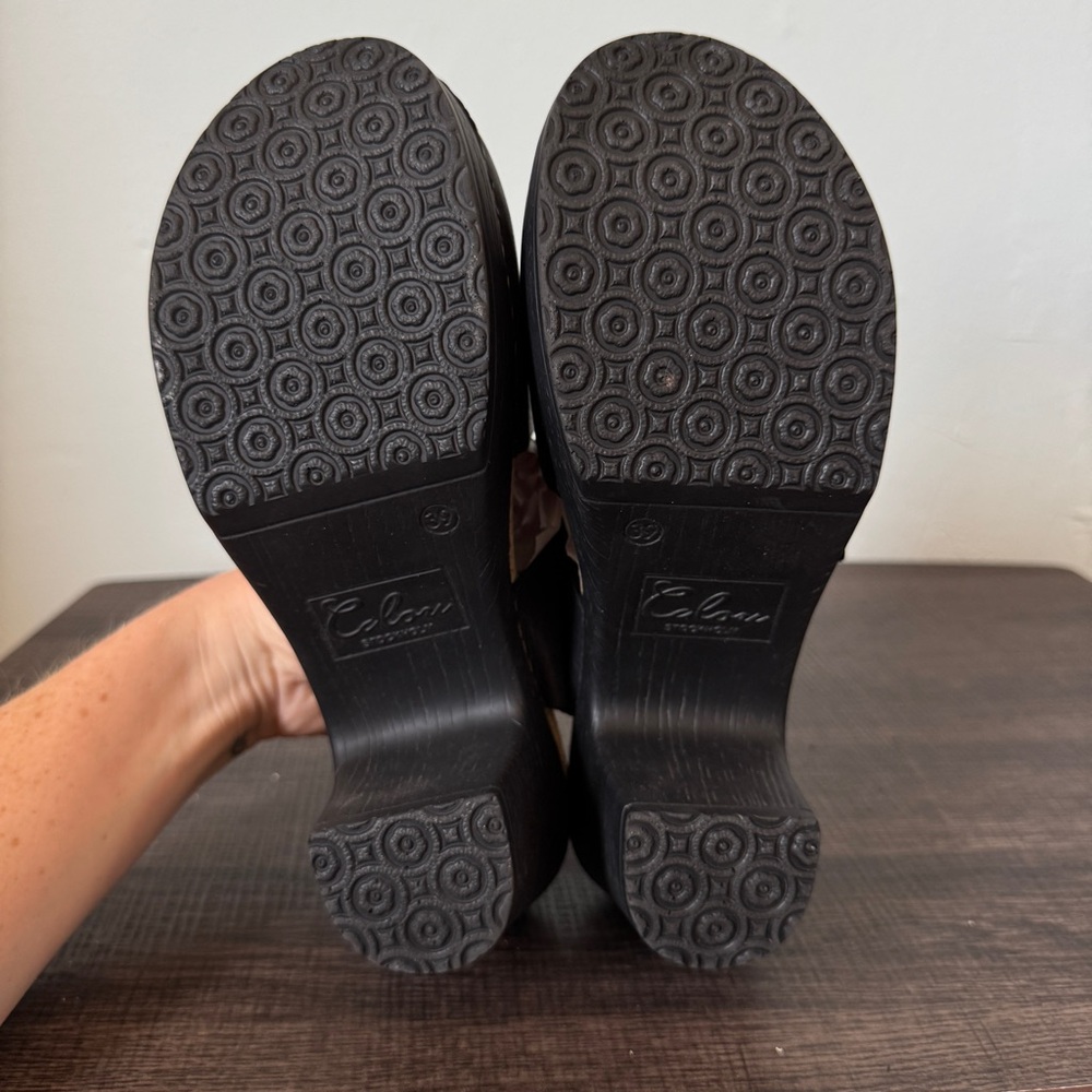 Calou Stockholm Astrid Black Leather Slingback Clog - Picture 9 of 14